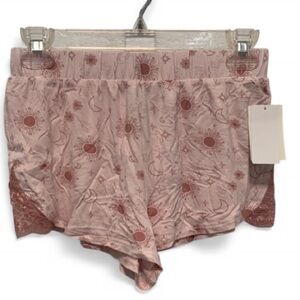 New with Tags Honeydew Pink Celestial Print Lace Panels Lounge Shorts